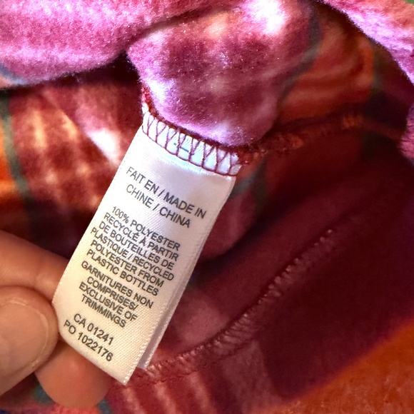 Burgundy and orange rustic polar fleece cropped soft shacket shirt NWT - Picture 8 of 9